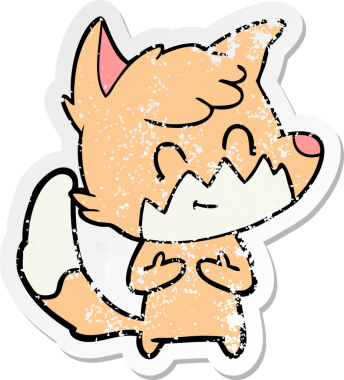 Bir insan tarafından çizilmiş karikatür dostu tilkinin sıkıntılı çıkartması.