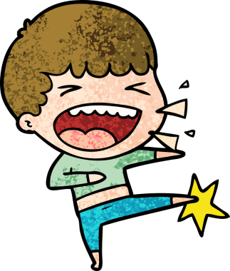 Bir insan tarafından çizilmiş gülen adam.