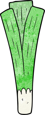 Bir insan tarafından çizilmiş organik pırasa.