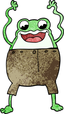 Bir insan tarafından çizilmiş karalama kurbağası.