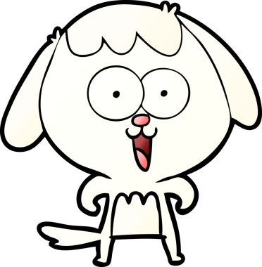 Bir insan tarafından çizilmiş şirin bir çizgi film köpeği.