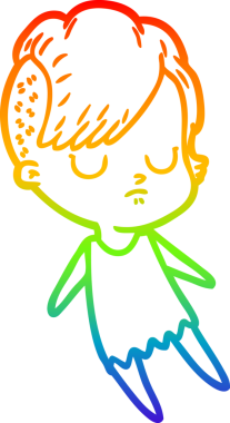 gökkuşağı gradyan çizimi bir insan tarafından çizilmiş bir karikatür kadın