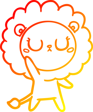 Bir insan tarafından çizilmiş karikatür aslanının sıcak çizgi çizimi