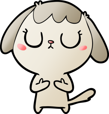 Bir insan tarafından çizilmiş şirin bir çizgi film köpeği.