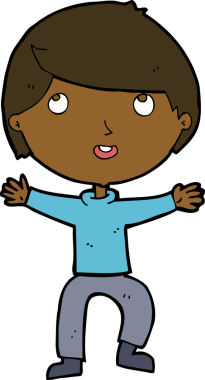 Bir insan tarafından çizilmiş mutlu çocuk çizgi filmi.