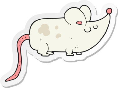 Bir insan tarafından çizilmiş şirin bir fare çıkartması.