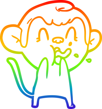 gökkuşağı gradyan çizgisi insan tarafından çizilmiş çılgın bir çizgi maymun çizimi