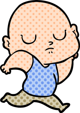 bir insan tarafından çizilmiş kel bir adam.