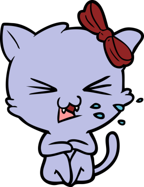 Bir insan tarafından çizilmiş çizgi film kedisi.