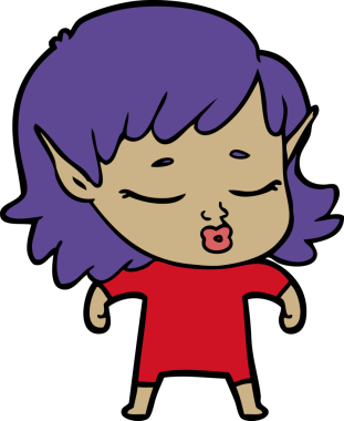 Bir insan tarafından çizilmiş güzel elf kızı.