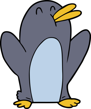 bir insan tarafından çizilmiş penguen çizgi filmi