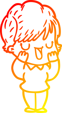 Bir insan tarafından çizilmiş bir karikatür kadın çizimi.