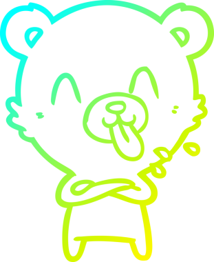 Bir insan tarafından çizilmiş kaba bir çizgi film ayısının soğuk gradyan çizimi