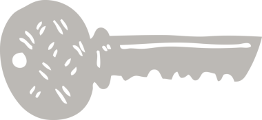 Bir insan tarafından çizilmiş düz renk çizim karikatürü anahtarı