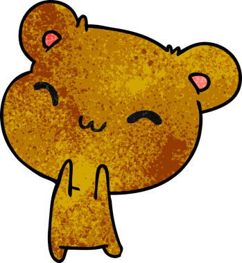 desenli çizgi film çizimi kawaii bir insan tarafından çizilmiş sevimli oyuncak ayı