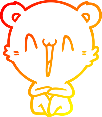 Bir insan tarafından çizilmiş mutlu bir ayının sıcak çizgi çizimi