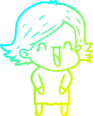 Bir insan tarafından çizilmiş gülen bir karikatür çizimi.