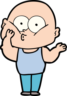 Bir insan tarafından çizilmiş kel bir adam.