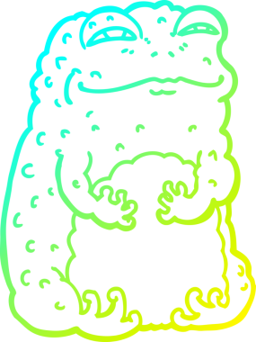 Bir insan tarafından çizilmiş soğuk gradyan çizgi karakurbağası.