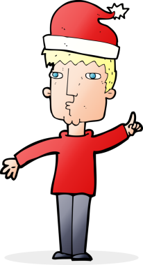 Çizgi filmci bir insan tarafından çizilen Noel için hazırlanıyor.