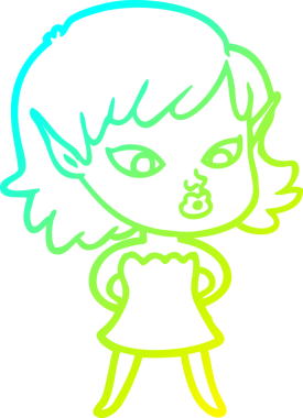 Bir insan tarafından çizilmiş güzel bir elf kızı çizimi.