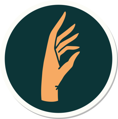 Bir insan tarafından çizilmiş geleneksel bir el dövmesi çıkartması.