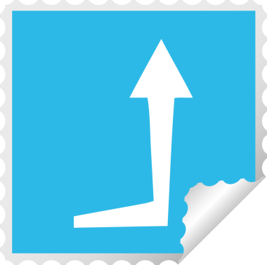 Bir insan tarafından çizilmiş kare soyulmuş tuhaf çizgi film oku.