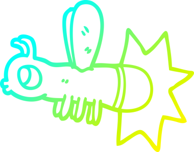 Bir insan tarafından çizilmiş bir çizgi film böceğinin soğuk gradyan çizimi