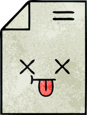 Bir insan tarafından çizilmiş bir kağıdın retro grunge desen karikatürü