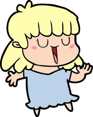 Bir insan tarafından çizilmiş karikatür kadın.