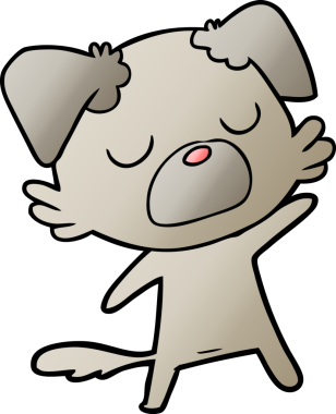 Bir insan tarafından çizilmiş çizgi film köpeği.