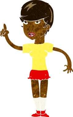 Bir insan tarafından çizilmiş bir fikri olan karikatür kadın.