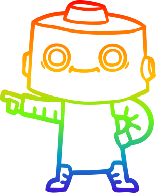 gökkuşağı gradyan çizgisi bir insan tarafından çizilmiş robot çizgi