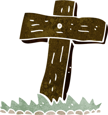 Bir insan tarafından çizilmiş ahşap haç mezar