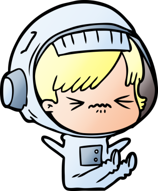 Çizgi filmdeki uzay kızı bir insan tarafından çizilmiş öfke nöbeti geçiriyor.