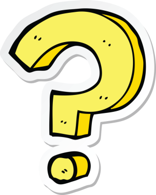 Bir insan tarafından çizilmiş bir soru işaretinin çıkartması.