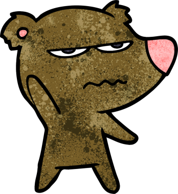 Bir insan tarafından çizilmiş kızgın ayı çizgi filmi.