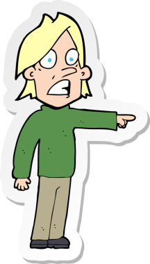 Bir insan tarafından çizilmiş bir karikatür çıkartması.