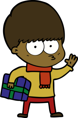 Bir insan tarafından çizilmiş sinirli çizgi film çocuğu.