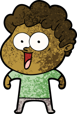 Bir insan tarafından çizilmiş mutlu bir adam.