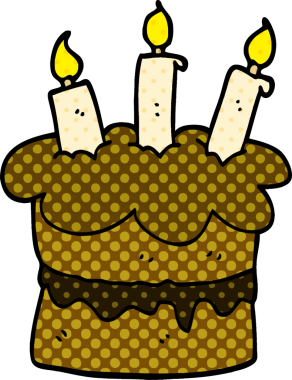 Bir insan tarafından çizilmiş çikolatalı pasta.