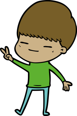 Bir insan tarafından çizilmiş kendini beğenmiş bir çocuk.