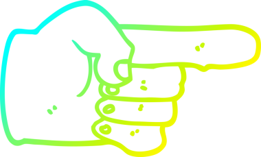 Bir insan tarafından çizilmiş bir çizgi filmin soğuk gradyan çizimi