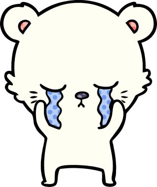 Ağlayan kutup ayısı bir insan tarafından çizilmiş.