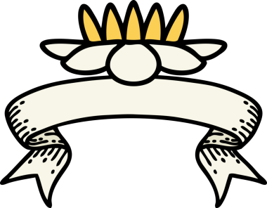 Bir insan tarafından çizilmiş nilüfer çiçekli geleneksel dövme.