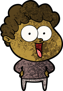 Bir insan tarafından çizilmiş mutlu bir adam.