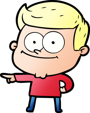 Bir insan tarafından çizilmiş mutlu bir adam.