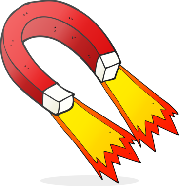 Bir insan tarafından çizilmiş serbest çizgi film mıknatısı