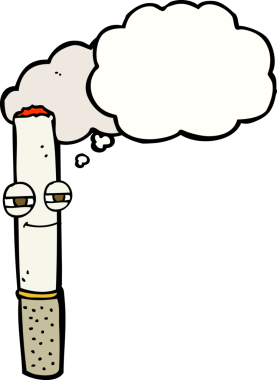 çizgi film mutlu sigara bir insan tarafından çizilmiş düşünce kabarcığı
