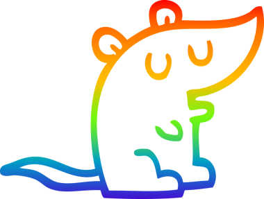 gökkuşağı gradyan çizgi çizimi bir insan tarafından çizilmiş bir fare